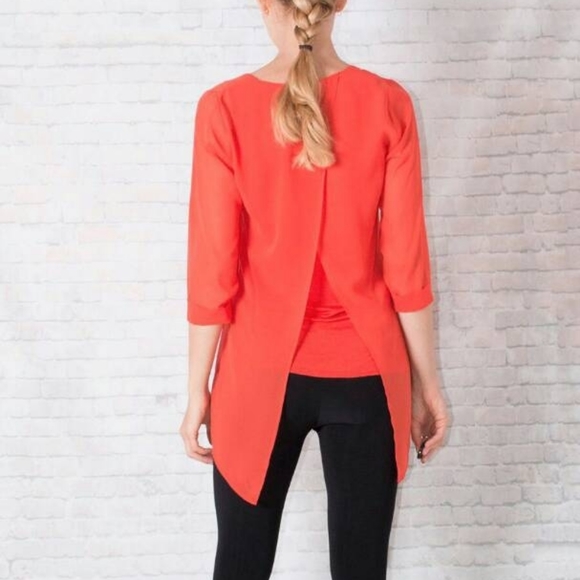Slit Back Blouse Orange - Picture 2 of 4